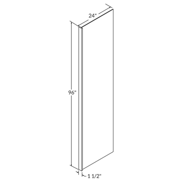 LessCare Danbury Blue End Panel 96"H x 24"D with 1.5" Stile Wireframe