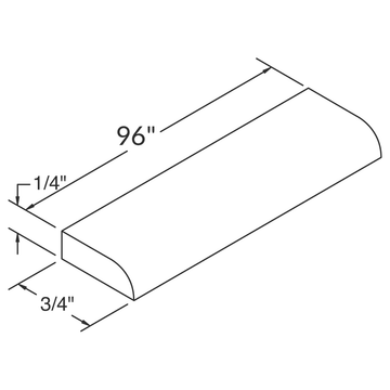 LessCare Newport 96" Length Scribe Molding Wireframe