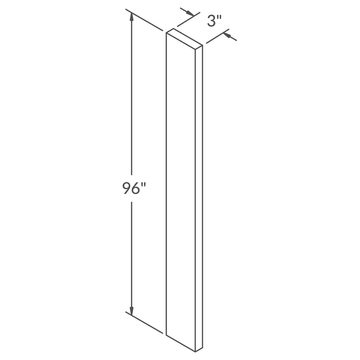 LessCare Colonial Gray 3"W x 96" Length Filler Wireframe