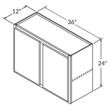 LessCare Newport Wall 36"W x 24"H Shaker Cabinet Wireframe
