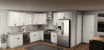 Fabuwood Allure Fusion Blanc 10 x 11 L Shaped Kitchen Main Layout Photo