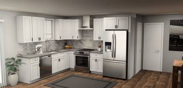 Fabuwood Allure Fusion Blanc 9 x 11 L Shaped Kitchen Main Layout Photo