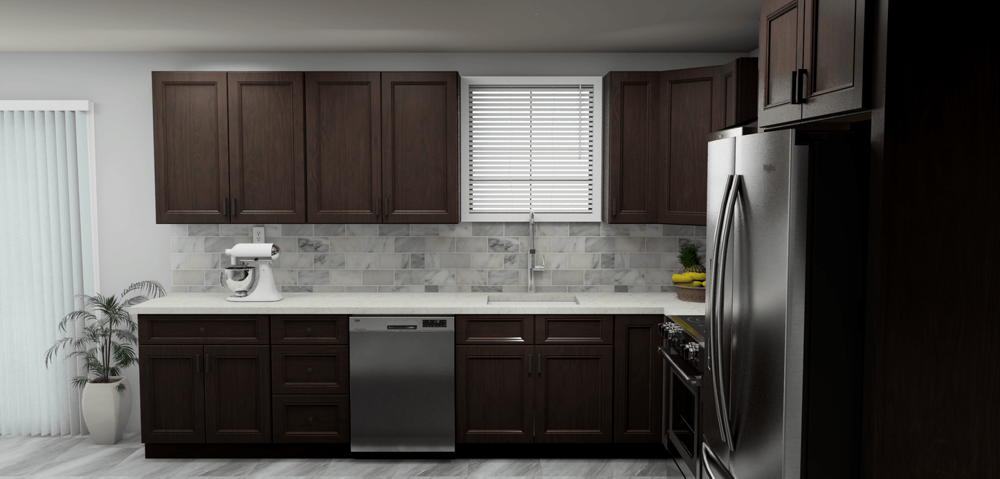 Fabuwood Allure Fusion Kona 12 x 11 L Shaped Kitchen Side Layout Photo