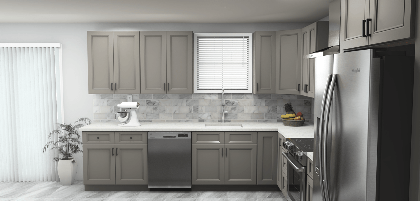 Fabuwood Allure Fusion Stone 11 x 13 L Shaped Kitchen Side Layout Photo