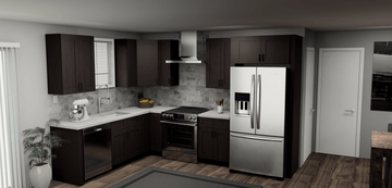 Fabuwood Allure Galaxy Espresso 8 x 11 L Shaped Kitchen Main Layout Photo