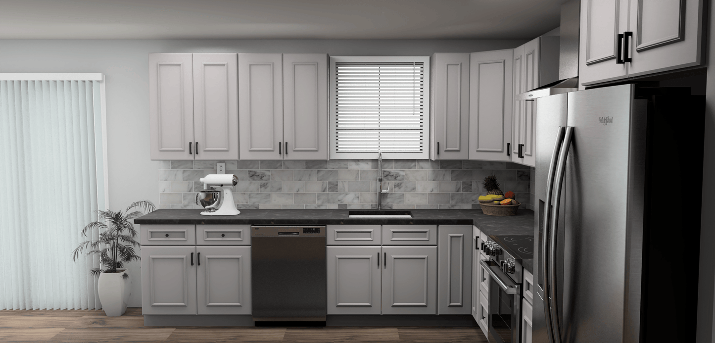 Fabuwood Allure Imperio Nickel 11 x 13 L Shaped Kitchen Side Layout Photo