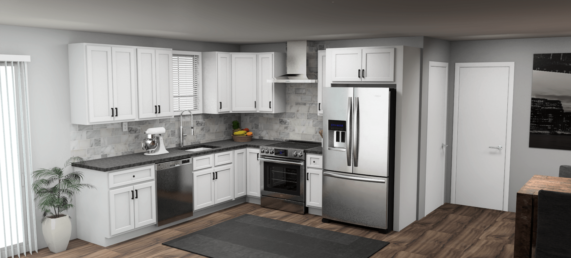 Fabuwood Quest Discovery Frost 10 x 10 L Shaped Kitchen | Cabinets ...