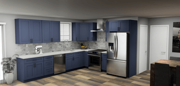 LessCare Danbury Blue 12 x 10 L Shaped Kitchen Main Layout Photo