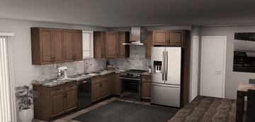 Pioneer The Chocolate Glaze 11 x 10 L Shaped Kitchen Main Layout Photo