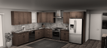 Pioneer The Chocolate Glaze 11 x 13 L Shaped Kitchen Main Layout Photo