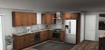 Pioneer The Chocolate Glaze 12 x 10 L Shaped Kitchen Main Layout Photo
