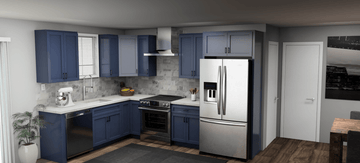 Pioneer The Blue Shaker 8 x 11 L Shaped Kitchen Main Layout Photo