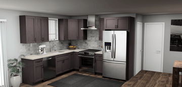 Pioneer The Cinder Grey 9 x 10 L Shaped Kitchen Main Layout Photo