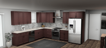 Pioneer The Darker Shaker 11 x 13 L Shaped Kitchen Main Layout Photo