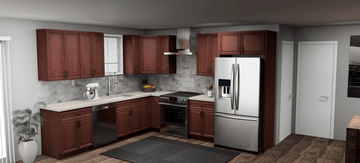 Pioneer The Cherry Glaze 10 x 11 L Shaped Kitchen Main Layout Photo