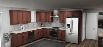 Pioneer The Cherry Glaze 11 x 12 L Shaped Kitchen Main Layout Photo