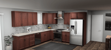 Pioneer The Cherry Glaze 12 x 11 L Shaped Kitchen Main Layout Photo