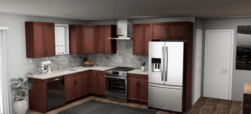Pioneer The Cherry Glaze 8 x 12 L Shaped Kitchen Main Layout Photo