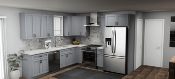 Pioneer The Grey Shaker 10 x 10 L Shaped Kitchen Main Layout Photo