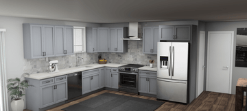 Pioneer The Grey Shaker 11 x 12 L Shaped Kitchen Main Layout Photo