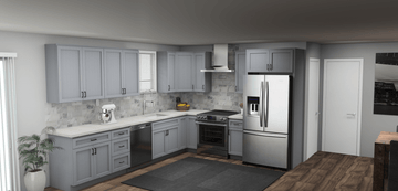Pioneer The Grey Shaker 12 x 10 L Shaped Kitchen Main Layout Photo