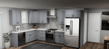 Pioneer The Grey Shaker 8 x 13 L Shaped Kitchen Main Layout Photo