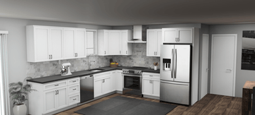 Pioneer The New White Shaker 12 x 11 L Shaped Kitchen Main Layout Photo