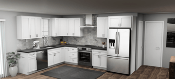 Pioneer The New White Shaker 9 x 13 L Shaped Kitchen Main Layout Photo