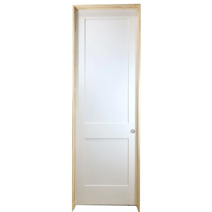 30 in x 80 in White 1-Panel Shaker Solid Core Primed MDF Prehung Interior Door