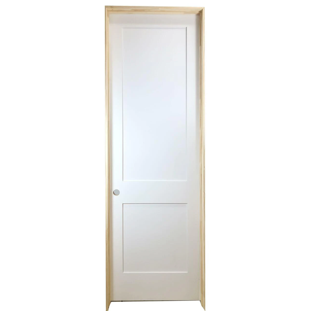 30 in x 80 in White 1-Panel Shaker Solid Core Primed MDF Prehung Interior Door