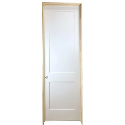 30 in x 80 in White 1-Panel Shaker Solid Core Primed MDF Prehung Interior Door