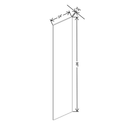 Wolf Classic York White Paint Refrig Panel - 24"D x 96"H X 3/4"W Plywood Veneer