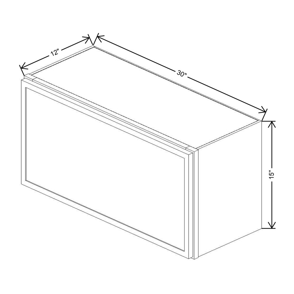 Cubitac Prestige Milan Latte 30"W X 15"H Wall Horizontal Cabinet