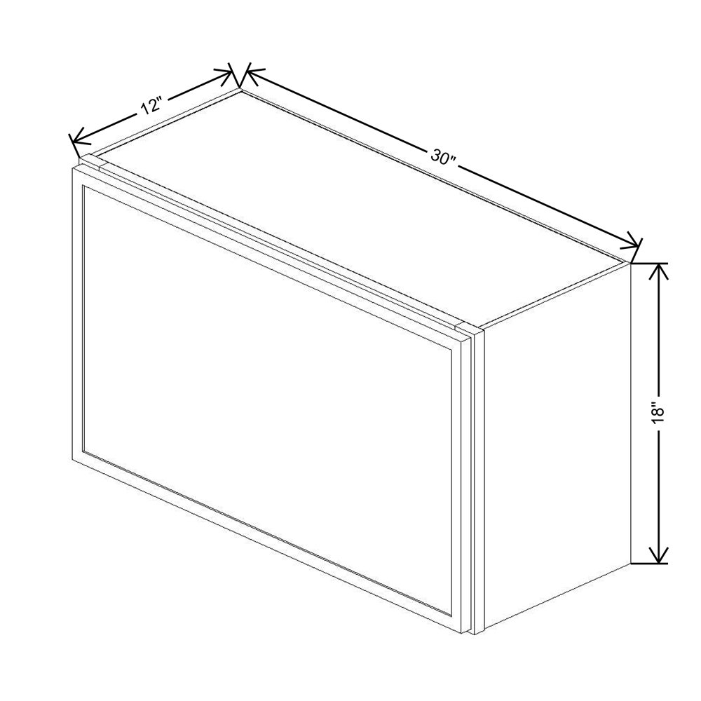 Cubitac Imperial Madison Latte 30"W X 18"H Horizontal Wall Cabinet