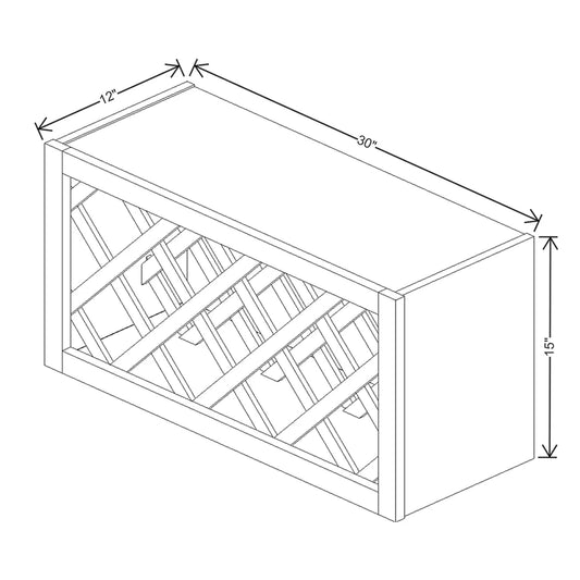 J&K Charcoal E2 Wine Rack - 30" W x 15" H x 12" D