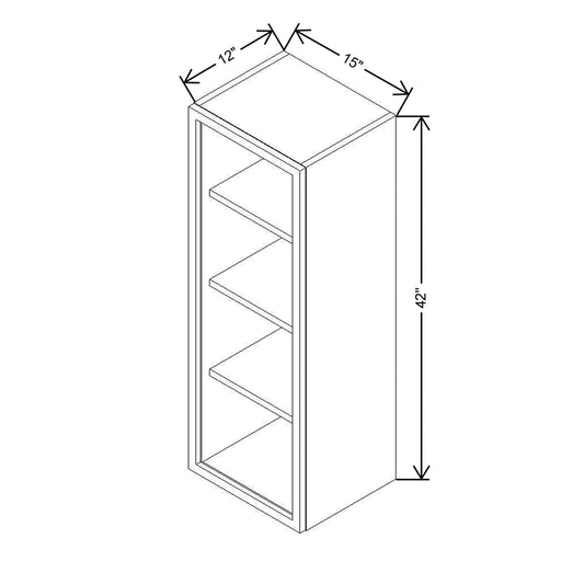 CNC Classic Broadway Cobalt 15" W X 42" H Aluminum Frame Glass Door - Vertical