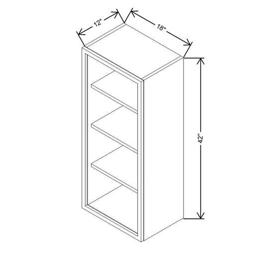 CNC Classic Broadway Almond 18" W X 42" H Aluminum Frame Glass Door - Vertical