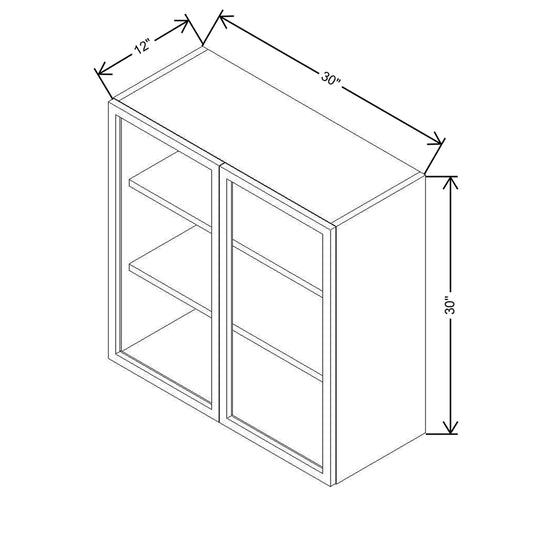 CNC Classic Milano Obsidian 39" W X 12" H X 24" D Double Door Wall Cabinet