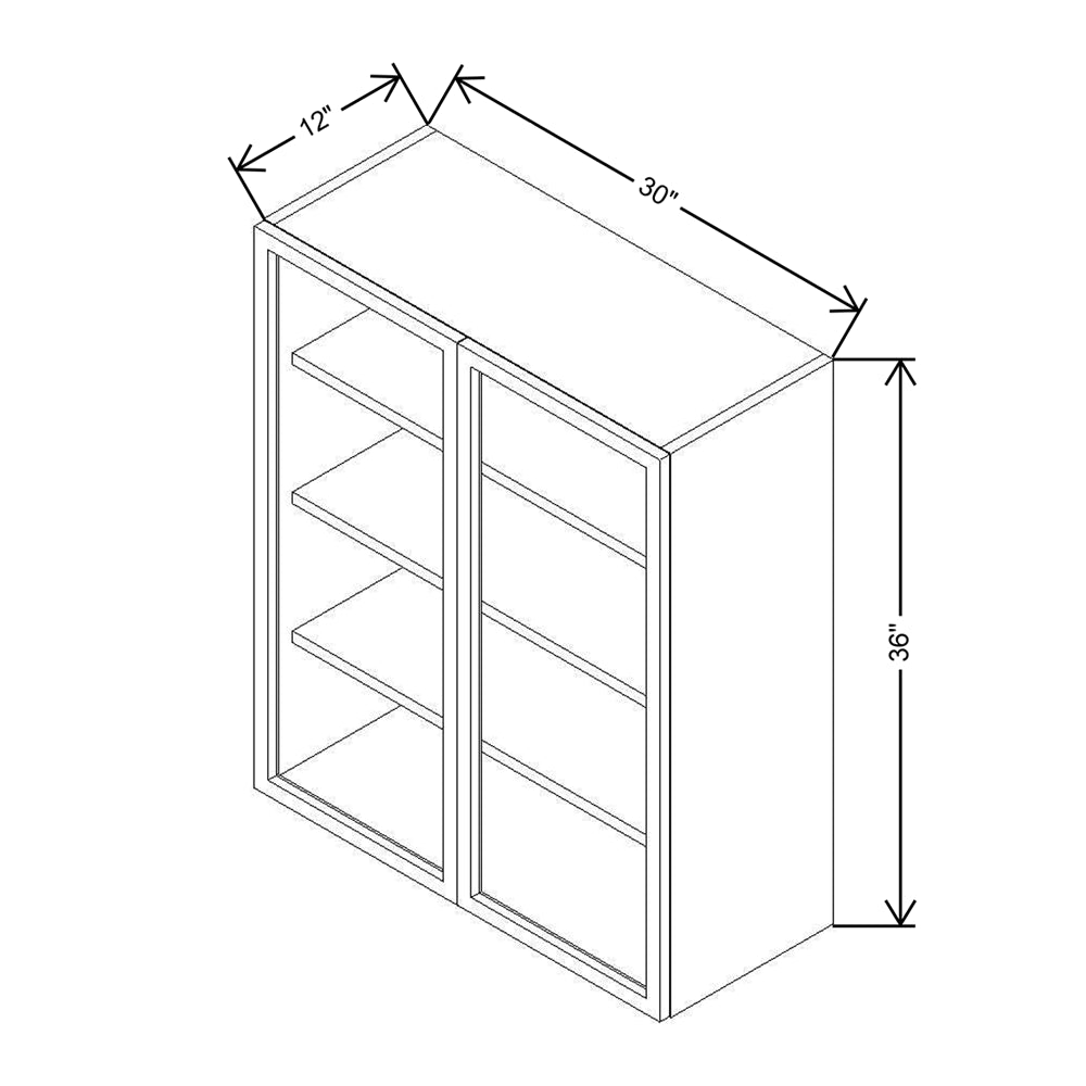 CNC Classic Broadway Cobalt 30" W X 36" H Aluminum Frame Glass Door - Vertical
