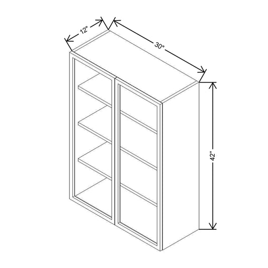CNC Classic Broadway Cobalt 30" W X 42" H Aluminum Frame Glass Door - Vertical