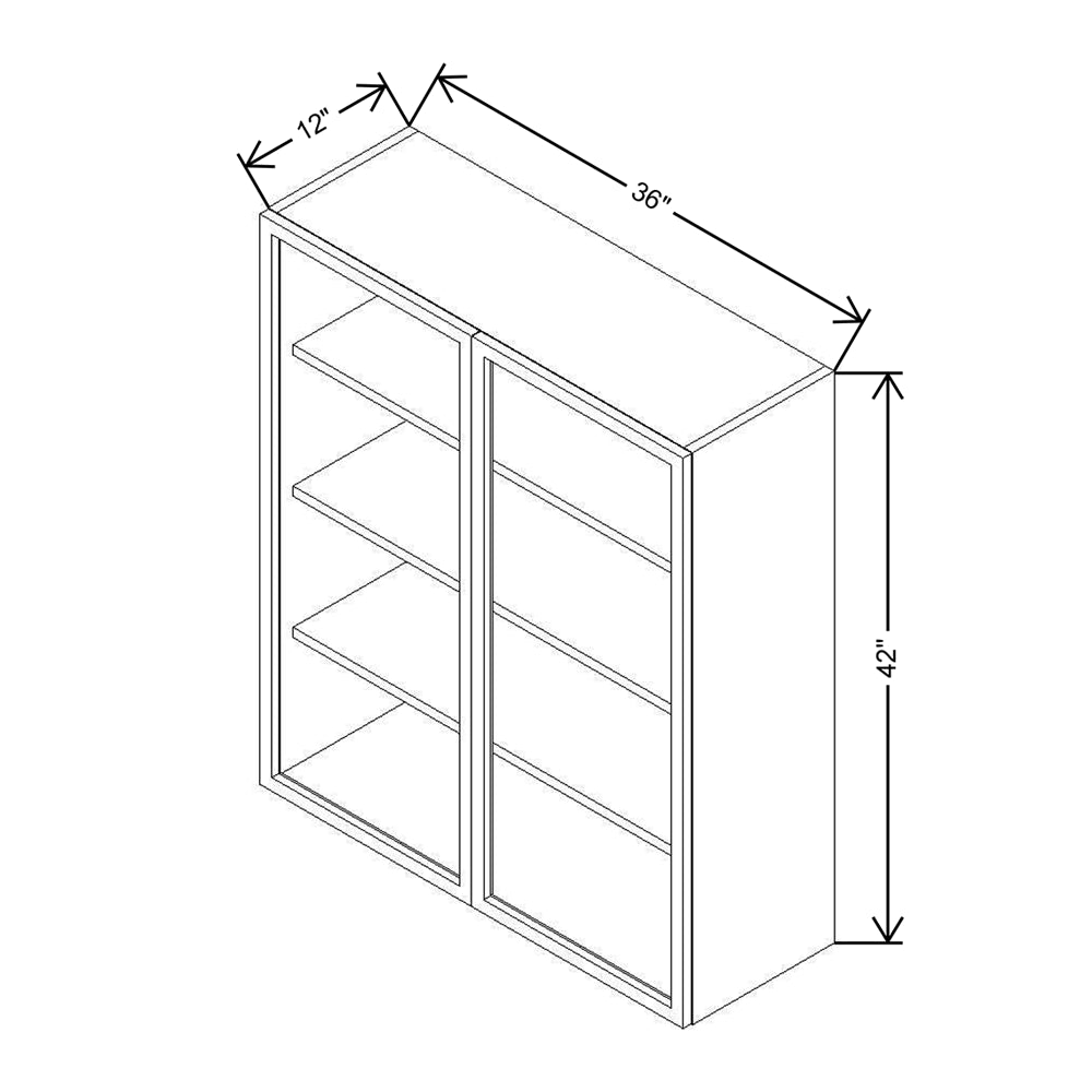 CNC Classic Broadway Almond 36" W X 42" H Aluminum Frame Glass Door - Vertical