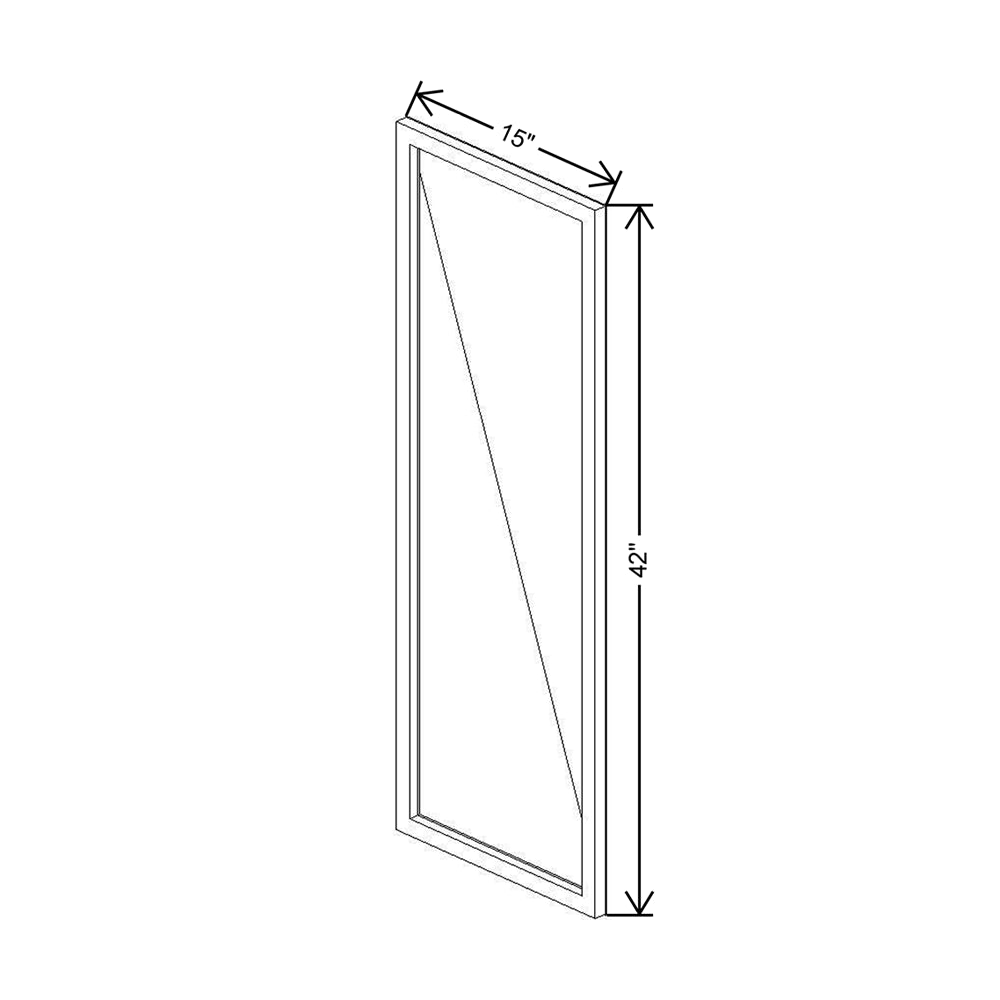 CNC Classic Broadway Cobalt 15" W X 42" H Aluminum Frame Glass Door - Vertical