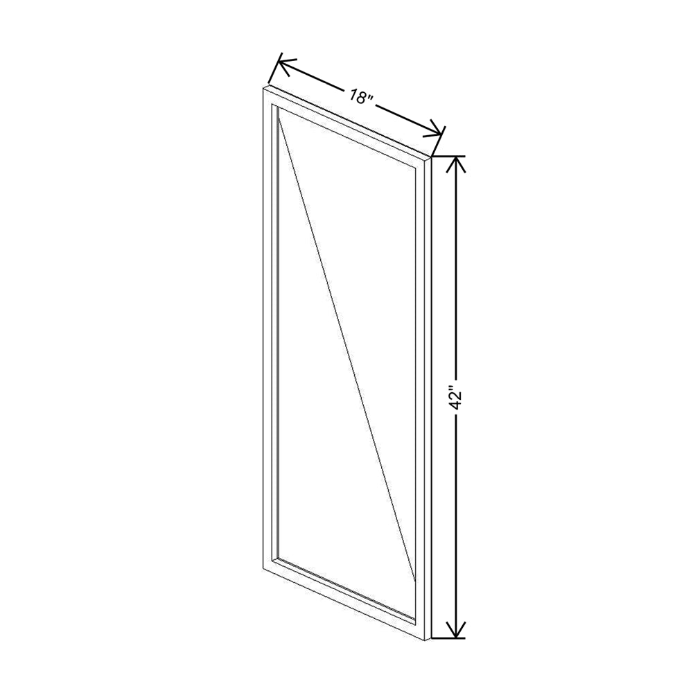 CNC Classic Milano Obsidian 36" W X 18" H Aluminum Frame Glass Door - Horizontal
