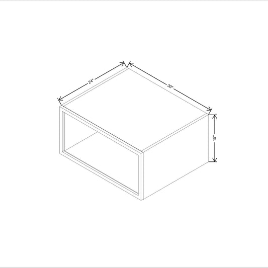 CNC Classic Highland White 30" W X 15" H Aluminum Frame Glass Door - Horizontal