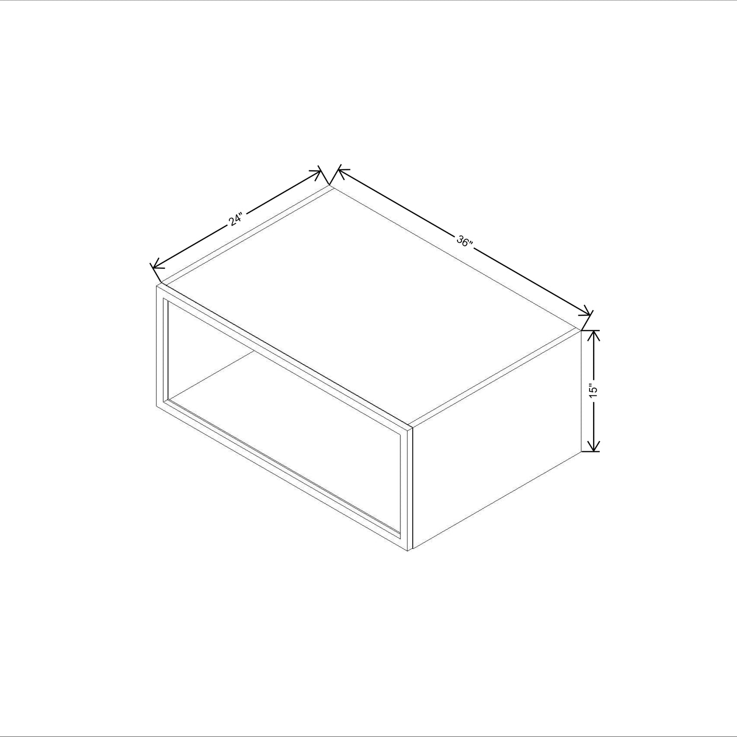 CNC Classic Broadway Almond 36" W X 15" H Aluminum Frame Glass Door - Horizontal