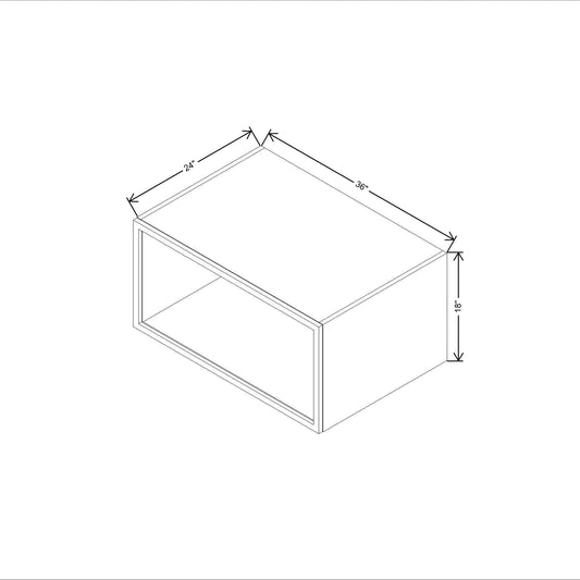 CNC Classic Broadway Walnut 36" W X 18" H Aluminum Frame Glass Door - Horizontal