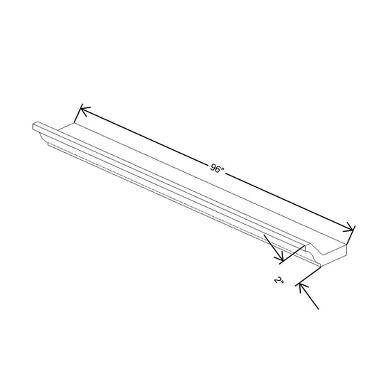 J&K White Shaker S8 96" W 10- 3 1/4" Crown Molding with Base