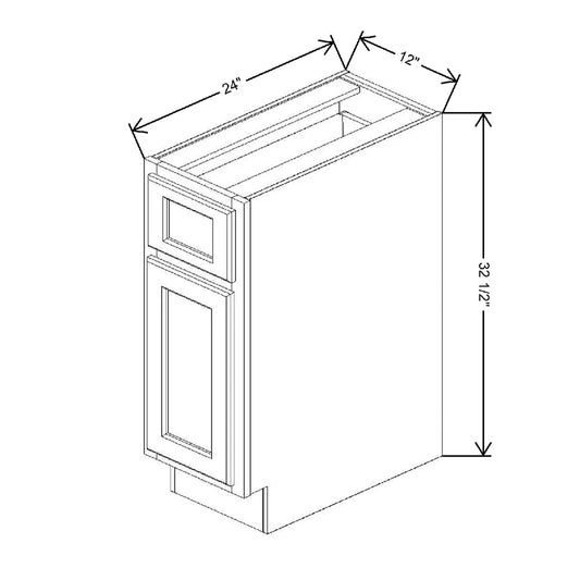 Fabuwood Quest Metro Java 12" W x 32 1/2" H x 24" D ADA Single Door Base Cabinet