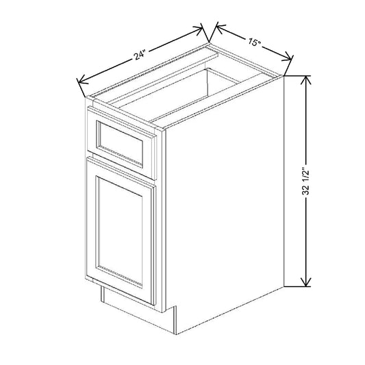 Fabuwood Quest Discovery Frost 15" W x 32 1/2" H x 24" D ADA Single Door Base Cabinet