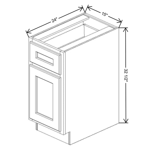 Fabuwood Quest Metro Frost 15" W X 32 1/2" H X 24" D Single Door Base Cabinet